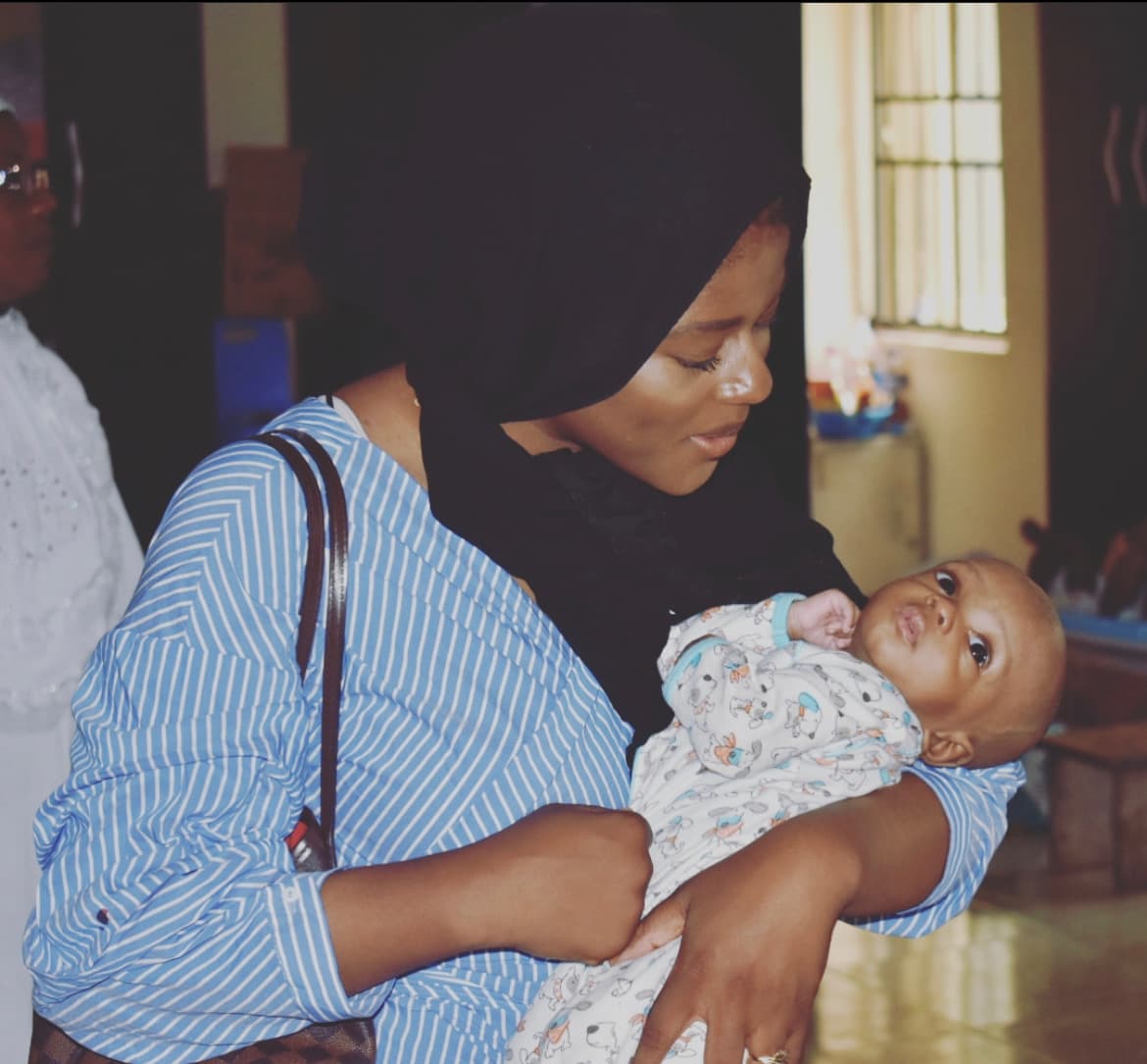 Mother caring for child